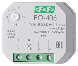 Реле времени PO-406 задержка выкл.  F&F, 3299