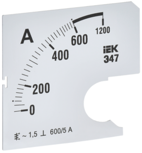 Шкала сменная для амперметра Э47 600/5А кл. точ. 1,5 72х72   ИЭК, 8611
